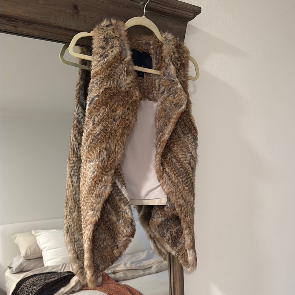Fur Vest in Brown and Tan